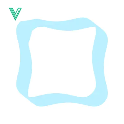 Aset desain premium: Abstract Light Blue Wavy Square Frame