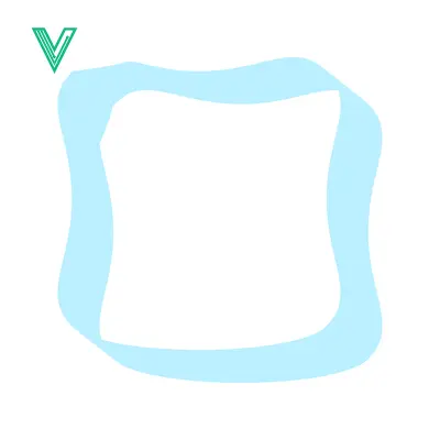 Abstract Light Blue Wavy Square Frame