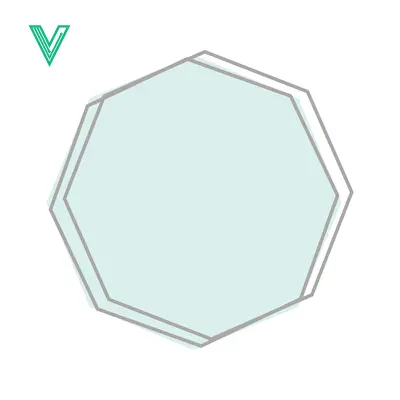 Geometric Shape with Soft Pastel Colors and Outline
