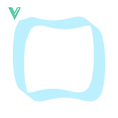 Abstract Light Blue Organic Shape Border