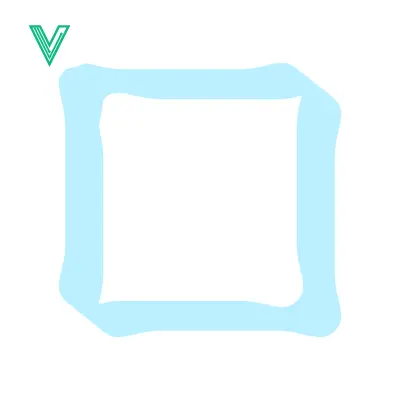 Simple Light Blue Square Outline on White Background