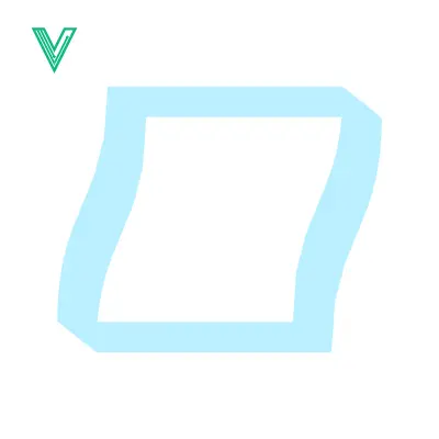 Aset desain premium: Simple Light Blue Square Outline on White Background