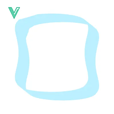 Abstract Light Blue Blob Shape on White Background