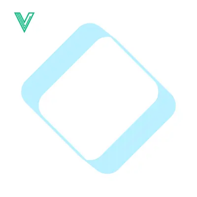 Abstract geometric shape with soft blue border and white center