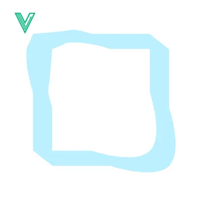 Abstract Light Blue Square Frame with Wavy Edges