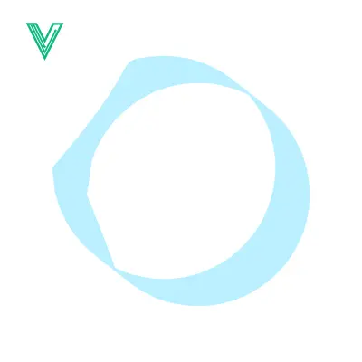 Abstract Light Blue Ring Shape on White Background
