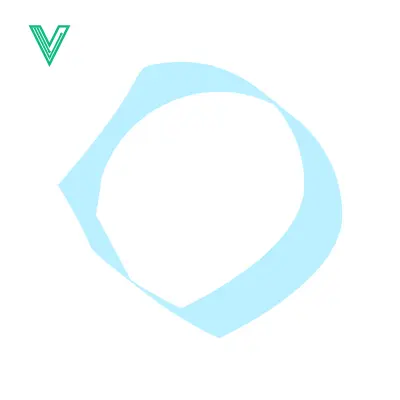 Abstract Blue Swirl Shape on White Background