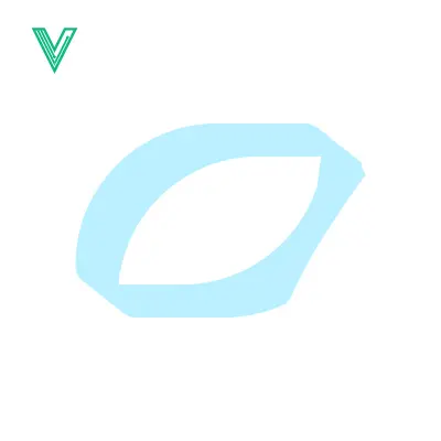 Abstract Light Blue Oval Shape on White Background