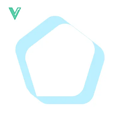 Abstract Geometric Shape with Soft Blue Outline