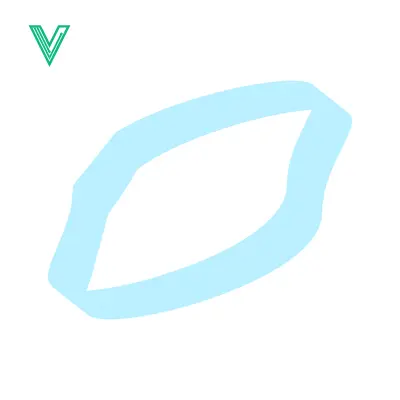 Abstract Light Blue Oval Shape on White Background