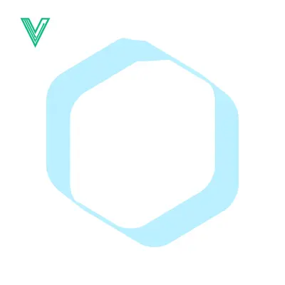 Aset premium populer: Abstract Hexagonal Shape with Light Blue Outline