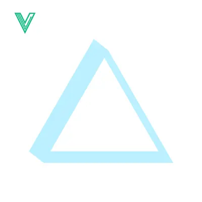 Minimalist Light Blue Triangle Geometric Shape