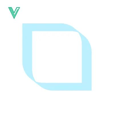 Abstract Light Blue Square Shape with Soft Edges