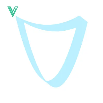 Minimalist Light Blue Shield Shape Icon