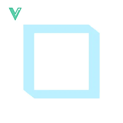 Aset desain premium: Minimalist Light Blue Square Frame on White Background