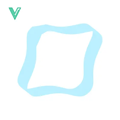 Abstract Light Blue Wavy Square Frame
