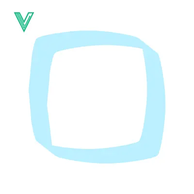 Abstract Light Blue Square Shape on White Background