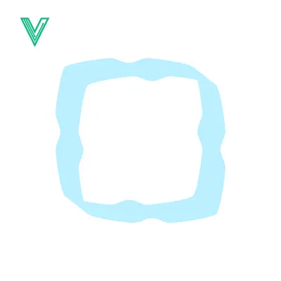 Abstract Light Blue Square Frame with Wavy Edges
