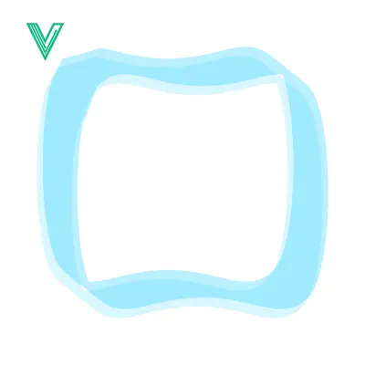 Aset desain premium: Abstract Light Blue Wavy Border Frame