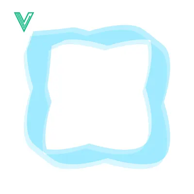 Abstract Light Blue Wavy Square Frame Border