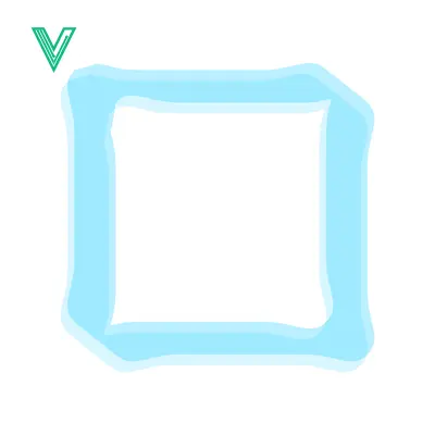 Aset premium populer: A simple light blue square outline on a white background