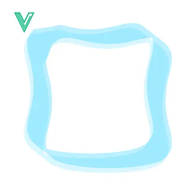 Abstract Blue Wavy Square Frame Border