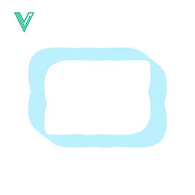 Abstract Light Blue Bordered Rectangle on White Background