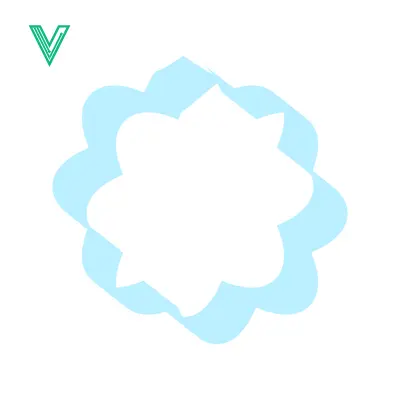 Abstract Blue and White Cloud Shape