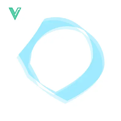 Abstract Blue Swirl Shape on White Background