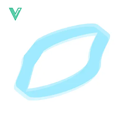 Simple Light Blue Abstract Shape on White Background