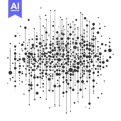 Aset premium populer: Abstract Black and White Pattern with Connected Circles and Lines