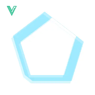 Abstract Geometric Shape Blue Outline
