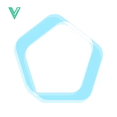 Abstract Geometric Shape with Soft Blue Outline