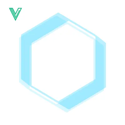 Abstract Hexagon Geometric Shape with Blue Outline