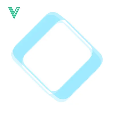 Abstract Geometric Shape with Soft Blue Edges and White Center