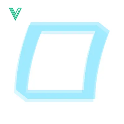 Minimalist Light Blue Square Frame with White Background