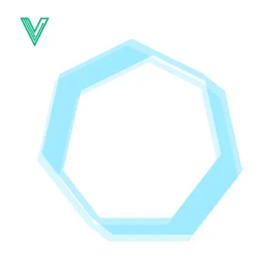 Abstract Geometric Shape with Light Blue Outline
