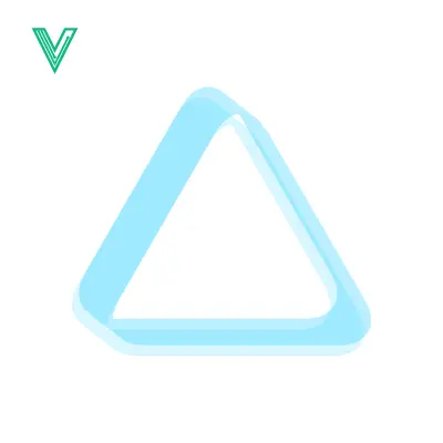 Abstract Blue Triangle Loop Symbol