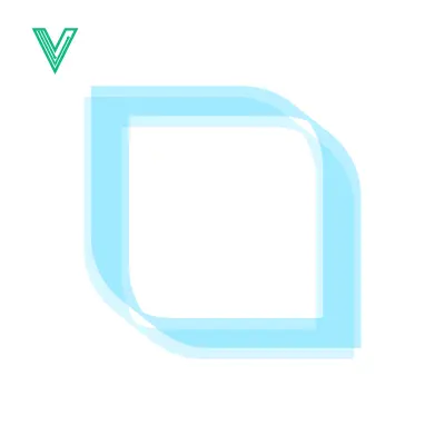 Abstract Blue Square Frame with Rounded Corners