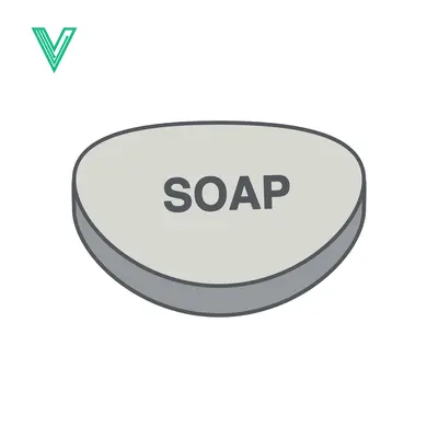 Simple Soap Bar Icon with Text