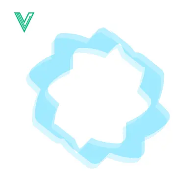 Abstract Blue Swirl Shape with White Center