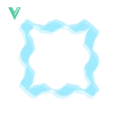 Abstract Blue Wavy Border Frame