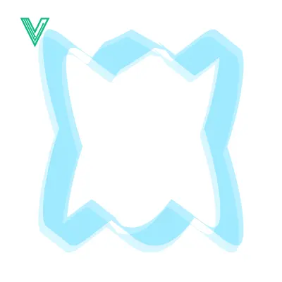 Abstract Blue Wavy Shape Frame