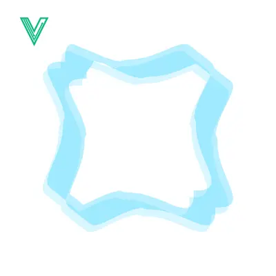 Abstract Blue Wavy Frame Border Element