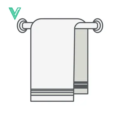Simple Line Art Illustration of a White Towel Hanging on a Rack