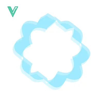 Abstract Blue Cloud Shape with White Center