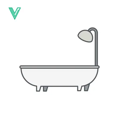 Simple Bathtub with Shower Head Icon