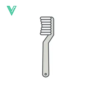 Simple Line Art Illustration of a Cleaning Brush