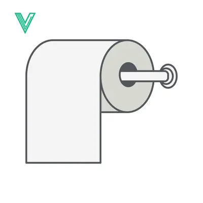Minimalist Illustration of a Toilet Paper Roll on a Holder
