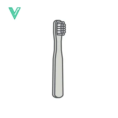 Aset desain premium: Simple Line Drawing of a Toothbrush for Oral Hygiene
